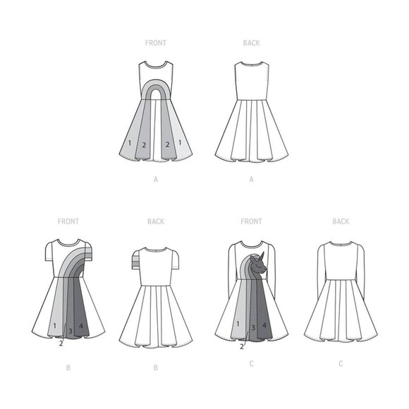 McCall's M8267 Girls 2 to 6 Knit Dresses in 3 styles Uncut Sewing Pattern New - Picture 7 of 8